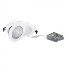 NMC-6RTWMPW - 6" M-Curve Can-less Adjustable LED Downlight, Selectable CCT, 1300lm / 13W, Matte Powder White