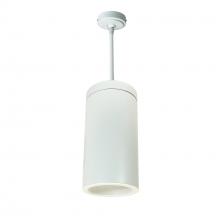 Nora NYLS3-6P1L227NP01WWW - 6" Sapphire III Pendant Mount White Cylinder, Matte Powder White Reflector/Matte Powder White