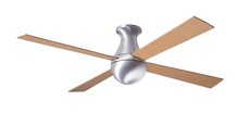  BAL-FM-BA-52-MP-NL-002 - Ball Flush Fan; Brushed Aluminum Finish; 52" Maple Blades; No Light; Fan Speed and Light Control