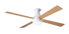  BAL-FM-GW-52-MP-652-002 - Ball Flush Fan; Gloss White Finish; 52" Maple Blades; 20W LED; Fan Speed and Light Control (3-wi