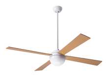  BAL-GW-52-MP-NL-001 - Ball Fan; Gloss White Finish; 52" Maple Blades; No Light; Fan Speed Control