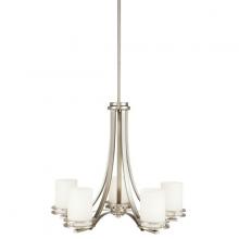 Kichler 1672NI - Hendrix Chandelier - Satin Etched Cased Opal Glass in Brushed Nickel