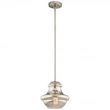 Kichler 42167NIMER - Everly 9.25" Mini Pendant - Brushed Nickel