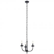  52383BK - Kennewick 3 Light Chandelier - Black