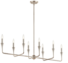  52693PN - Alvaro 45.5 Inch 8 Light Linear Chandelier in Polished Nickel