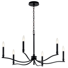  52695BK - Malene 32 Inch 6 Light Chandelier in Black