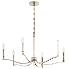  52695PN - Malene 32 Inch 6 Light Chandelier in Polished Nickel