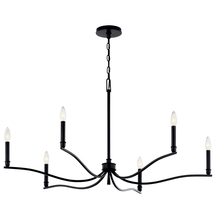  52696BK - Malene 42 Inch 6 Light Chandelier in Black