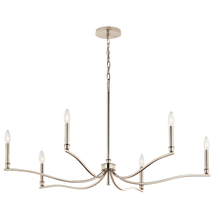  52696PN - Malene 42 Inch 6 Light Chandelier in Polished Nickel