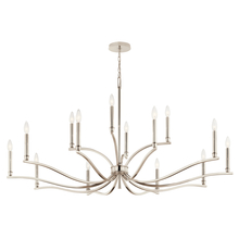  52698PN - Malene 52.75 Inch 14 Light 2-Tier Chandelier in Polished Nickel