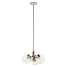  52700PNCLR - Silvarious 16.5 Inch 3 Light Convertible Pendant with Clear Glass in Polished Nickel