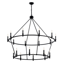  52708BK - Carrick 54.25 Inch 18 Light 2-Tier Chandelier in Black