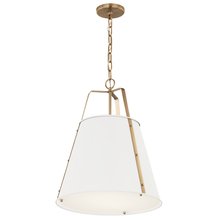  52711WH - Etcher 18 Inch 2 LT Pendant with Etched Painted White Glass Diffuser in White and Champagne Bronze