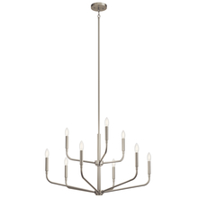  52720NI - Madden 32 Inch 9 Light 2-Tier Chandelier in Brushed Nickel