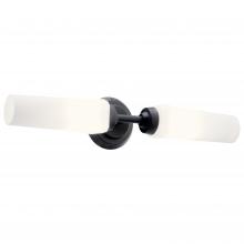 Kichler 55074BK - Truby™ 19.75" 2 Light Vanity Light with Satin Etched Cased Opal Glass Black