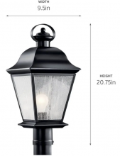 Kichler 9909BK - Outdoor Post Mt 1Lt
