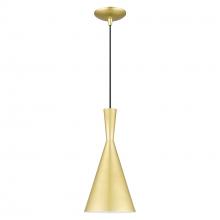  41185-33 - 1 Light Soft Gold Pendant with Polished Brass Finish Accents