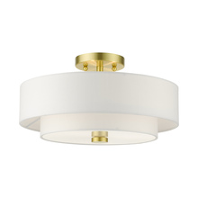  51044-12 - 3 Lt Satin Brass Semi Flush