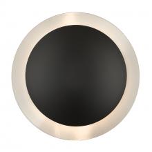  56571-04 - 2 Light Black Medium Semi-Flush/ Wall Sconce with Brushed Nickel Reflector Backplate