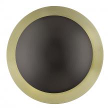  56571-92 - 2 Light English Bronze Medium Semi-Flush/ Wall Sconce with Antique Brass Reflector Backplate