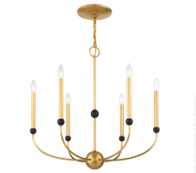 Livex Lighting 46316-08 - 6 Lt Natural Brass Chandelier