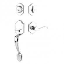 Yale Expressions WYEVY44.FMTRHUS26 - Yale Everly Single Cylinder Entry Set, Farmington Lever Right Handed, Weiser Keyway, Polished Chro