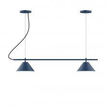 Montclair Light Works CHB421-21-L12 - 2-Light Linear Pinnacle LED Chandelier, Bright Yellow
