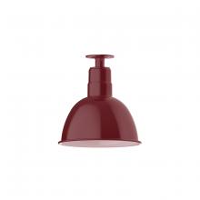Montclair Light Works FMB116-55 - 12" Deep Bowl shade, flush mount ceiling light, Barn Red