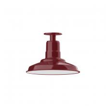 Montclair Light Works FMB182-55 - 12" Warehouse shade, flush mount ceiling light, Barn Red