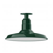 Montclair Light Works FMB183-42 - 14" Warehouse shade, flush mount ceiling light, Forest Green