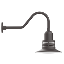 Montclair Light Works GNB148-57 - 12" Atomic shade, gooseneck wall mount, Bronze Matte