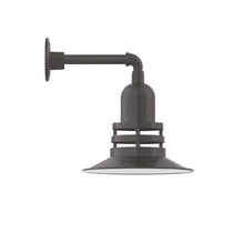 Montclair Light Works GNN148-57 - 12" Atomic shade, Straight Arm wall mount, Bronze Matte