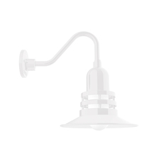 Montclair Light Works GNV148-44 - 12" Atomic shade, Gooseneck wall mount, White