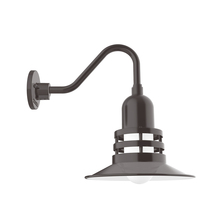 Montclair Light Works GNV148-51 - 12" Atomic shade, Gooseneck wall mount, Architectural Bronze