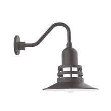 Montclair Light Works GNV148-57 - 12" Atomic shade, Gooseneck wall mount, Bronze Matte