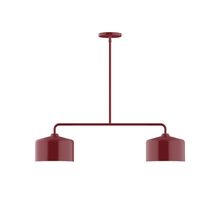 Montclair Light Works MSG419-55 - 2-Light Axis Linear Pendant, Barn Red