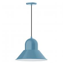 Montclair Light Works PEB125-54-C21 - 16" Prima shade, pendant with white cord and canopy, Light Blue