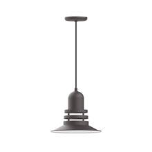 Montclair Light Works PEB148-57 - 12" Atomic shade, pendant with black cord and canopy, Bronze Matte