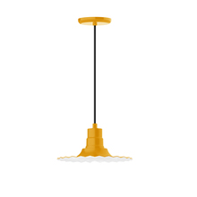 Montclair Light Works PEB158-21-C21 - 12" Radial shade, pendant with white cord and canopy, Bright Yellow