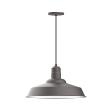 Montclair Light Works PEB186-57-C21 - 20" Warehouse shade, pendant with white cord and canopy, Bronze Matte