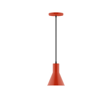 Montclair Light Works PEB436-26-C21 - 6" Flare Pendant, white cord with canopy, Vermillion