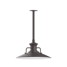 Montclair Light Works STB143-57 - 18" Homestead shade, stem mount pendant with canopy, Bronze Matte