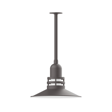 Montclair Light Works STB149-57 - 16" Atomic shade, stem mount pendant with canopy, Bronze Matte