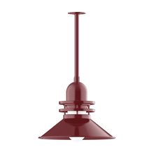 Montclair Light Works STB151-55-G07 - 18" Atomic shade, stem mount pendant with canopy, Frosted Glass, Barn Red