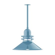 Montclair Light Works STB152-54-G07 - 20" Atomic shade, stem mount pendant with canopy, Frosted Glass, Light Blue