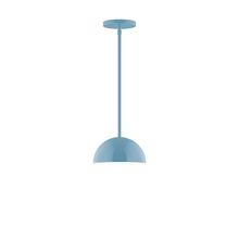 Montclair Light Works STG431-54 - 8" Arcade Stem Hung Pendant, Light Blue
