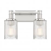  8-1102-2-146 - Concord 2-Light Bathroom Vanity Light in Silver and Polished Nickel