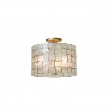 Kalco 505840OL - Roxy 17" Semi Flush Mount - Oxidized Gold Leaf with Capiz Shells