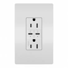  R26USBPDW - radiant? 15A Tamper Resistant Ultra Fast PLUS Power Delivery USB Type C/C Outlet, White