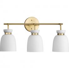  P300486-191 - Lexie Collection Three-Light Brushed Gold Contemporary Vanity Light